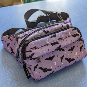 Em & Sprout Lavender bat print fanny pack